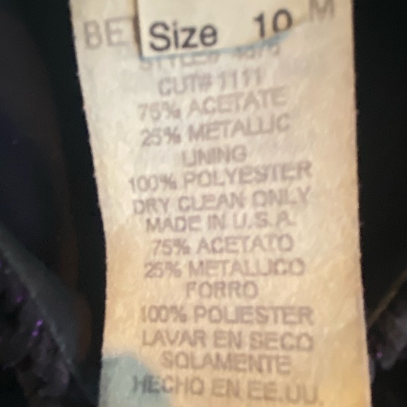BETSEY AND ADAM METALLIC PURPLE GOWN SIZE 10 - Picture 9 of 10